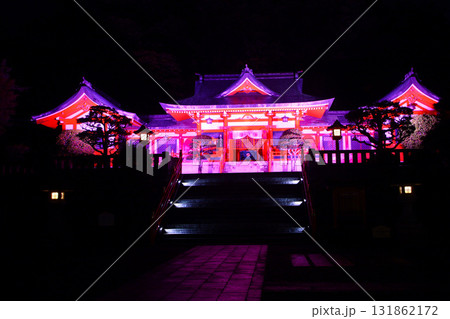 足利市　足利織姫神社　ピンクライトアップ 131862172