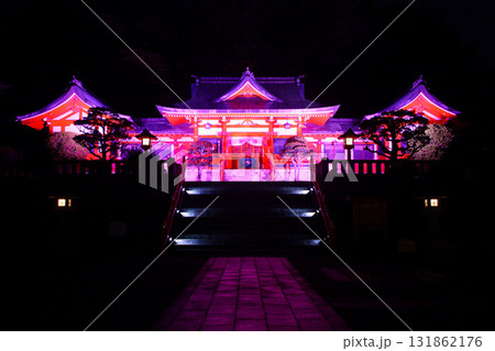 足利市 足利織姫神社 ピンクライトアップ 足利市 足利織姫神社 ピンクライトアップ 131862176