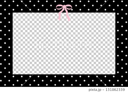 Cute rectangle black frame, polka dot pattern, with pink ribbon for Valentine's Day, decoration, polaroid photo, template, social media post, poster, book cover, sticky note, school name card, paper Cute rectangle black frame, polka dot pattern, with pink ribbon for Valentine's Day, decoration, polaroid photo, template, social media post, poster, book cover, sticky note, school name card, paper 131862339