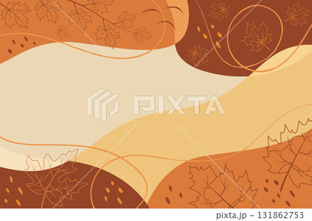 abstract autumn leaves brown background with empty space seasonal elements fall theme flat design vector illustration 131862753