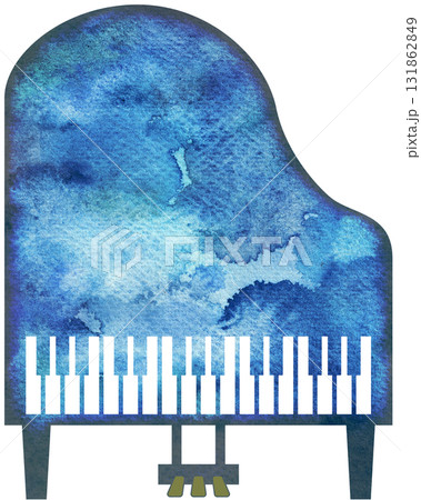 グランドピアノのイラスト水彩風 グランドピアノのイラスト水彩風 131862849