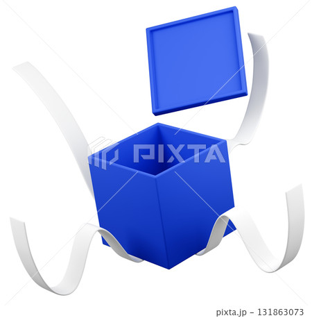 3Dイラスト_プレゼント_青 131863073