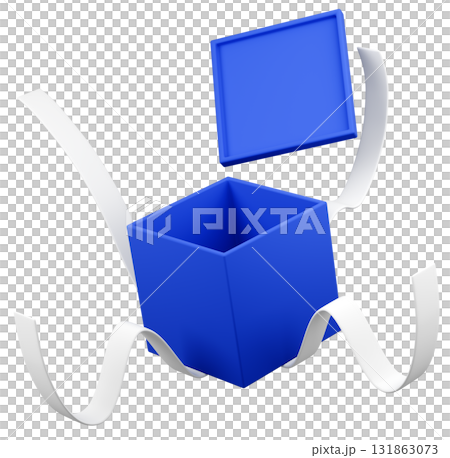 3Dイラスト_プレゼント_青 131863073