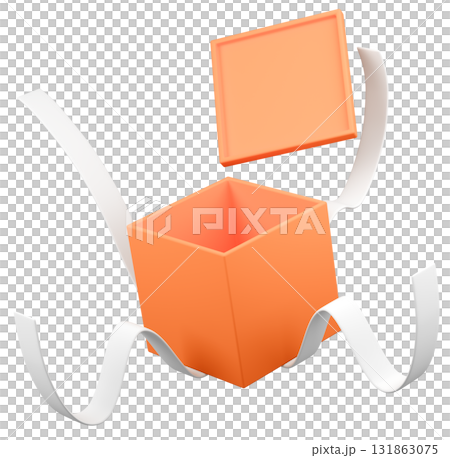 3D illustration_present_orange 3D illustration_present_orange 131863075