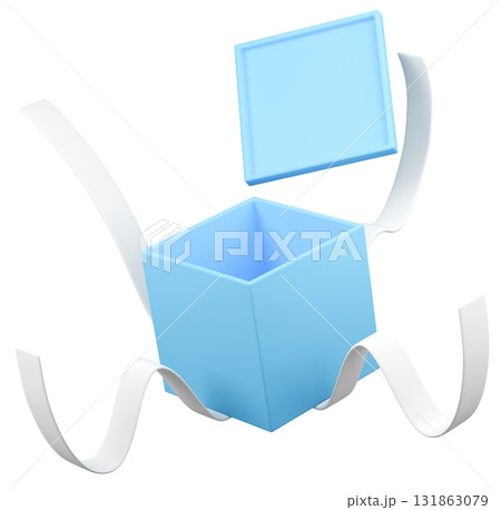 3Dイラスト_プレゼント_水色 3Dイラスト_プレゼント_水色 131863079