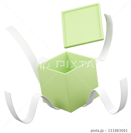 3Dイラスト_プレゼント_黄緑 3Dイラスト_プレゼント_黄緑 131863081