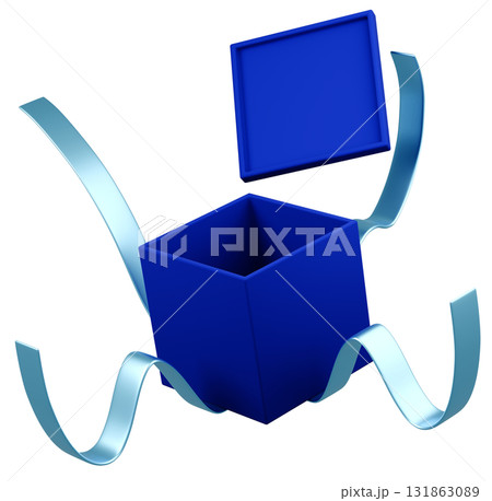 3Dイラスト_プレゼント_青 131863089