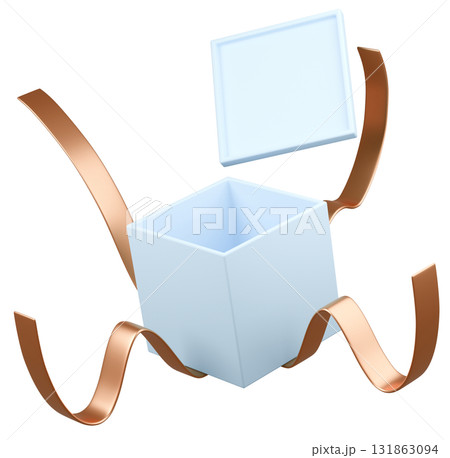 3Dイラスト_プレゼント_水色 131863094