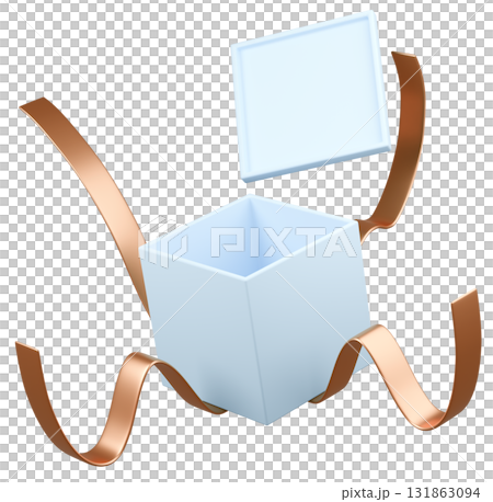 3Dイラスト_プレゼント_水色 131863094