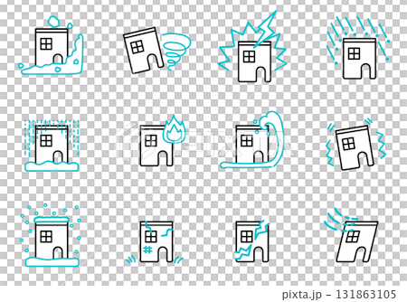 住宅の災害のアイコンセット 131863105