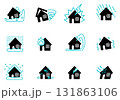 住宅の災害のアイコンセット 131863106
