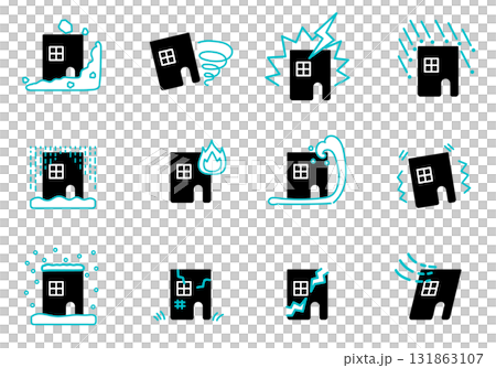 住宅の災害のアイコンセット 131863107