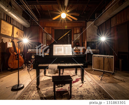 【AI生成画像】1950年代風　ジャズスタジオの光景 131863301