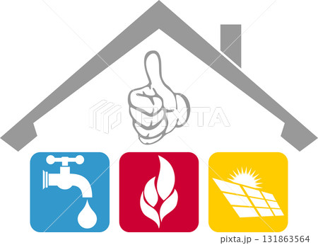 house, tools, caretaker, tools, plumber, installer, logo, background house, tools, caretaker, tools, plumber, installer, logo, background 131863564