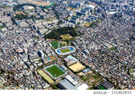 東京都北区西が丘付近を空撮 131863655
