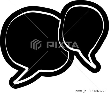 Black speech bubble, dialog, talk, speech, think Black speech bubble, dialog, talk, speech, think 131863778