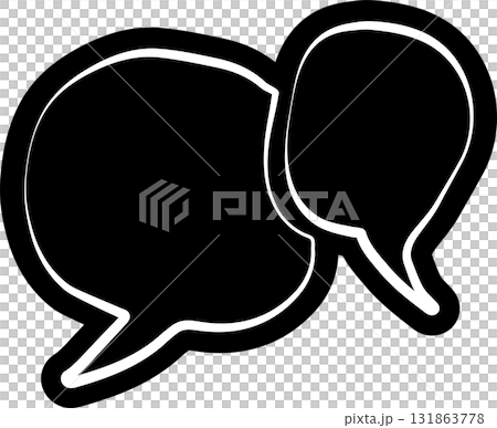 Black speech bubble, dialog, talk, speech, think Black speech bubble, dialog, talk, speech, think 131863778
