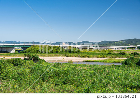 木津川風景　新名神高速道路　京都府京田辺市　城陽市 131864321