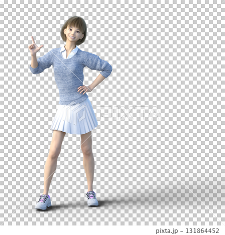 Young woman posing in knitted clothes 131864452