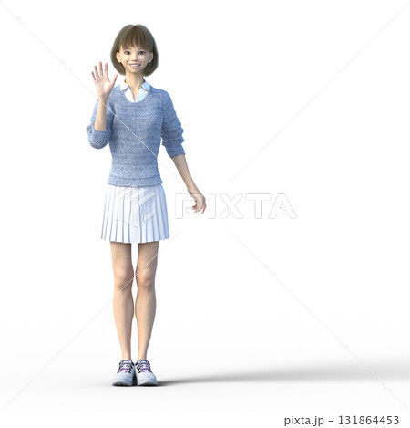 ニット服でポーズをとる若い女性 ニット服でポーズをとる若い女性 131864453