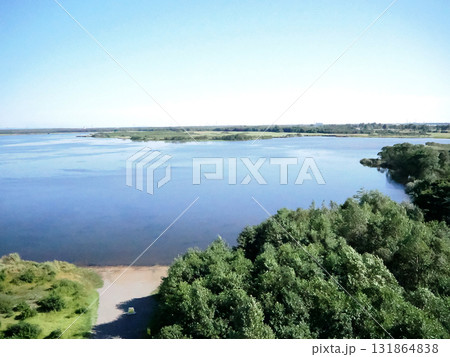 ウトナイ湖展望台からの風景 131864838