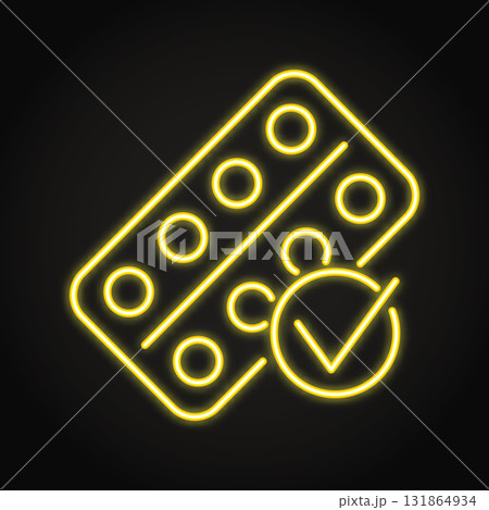 Medicine quality control neon icon 131864934