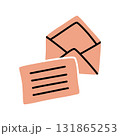 Doodle Open envelope with letter icon hand drawn in a modern minimalistic style 131865253