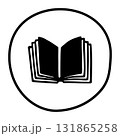 Doodle open book icon hand drawn in flat style. Knowledge and education symbol 131865258