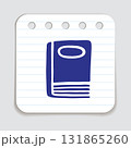 Doodle book icon hand drawn with blue pen on a notepaper in flat style 131865260