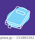 Doodle book icon hand drawn with thin line and colorful blob 131865262