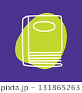 Doodle book icon hand drawn with thin line and colorful blob 131865263