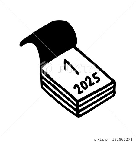 Doodle calendar 1st of month icon hand drawn with black line in freehand style 131865271