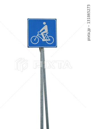 the cycle lane road sign isolated the cycle lane road sign isolated 131865273