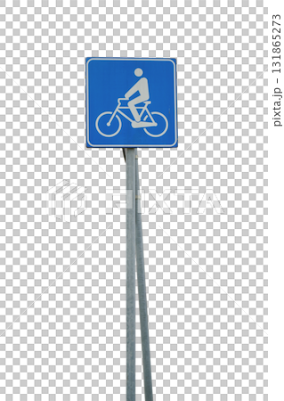 the cycle lane road sign isolated the cycle lane road sign isolated 131865273