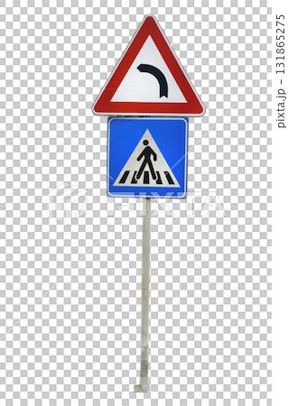 the pedestrian crossing road sign isolated 131865275