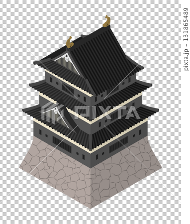 Isometric illustration: Japanese castle 131865489