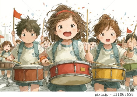 美優シリーズ:高校生、マーチングバンドのドラムラインメンバー 美優シリーズ:高校生、マーチングバンドのドラムラインメンバー 131865659