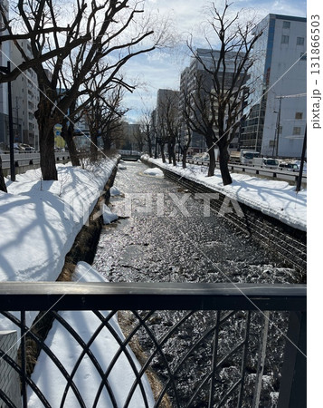 雪が降った翌日の歩道 雪が降った翌日の歩道 131866503