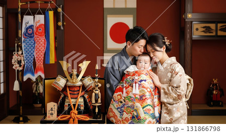 端午の節句を家族で祝う 131866798