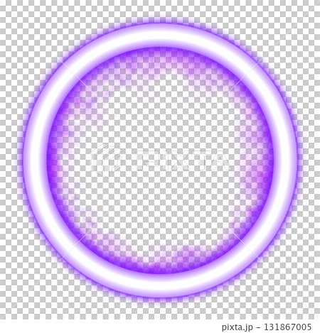 Glowing neon ring, frame with violet smoke texture inside on transparent background perfect for futuristic design projects Glowing neon ring, frame with violet smoke texture inside on transparent background perfect for futuristic design projects 131867005