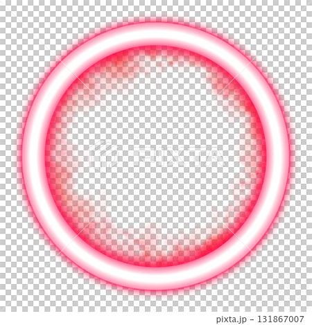 Glowing neon ring, frame with red smoke texture inside on transparent background perfect for futuristic design projects Glowing neon ring, frame with red smoke texture inside on transparent background perfect for futuristic design projects 131867007
