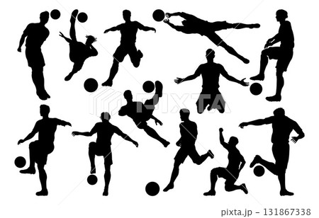 Soccer Football Players Male Men Silhouettes Group Soccer Football Players Male Men Silhouettes Group 131867338