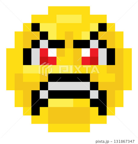 Pixel Art Emoji Emoticon Angry Face 131867347