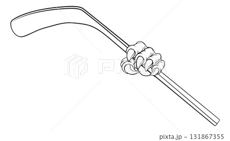 Ice Hockey Stick Claw Cartoon Monster Animal Hand 131867355