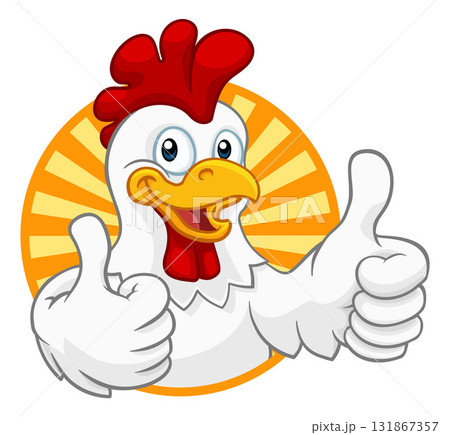 Chicken Cartoon Rooster Cockerel Character 131867357