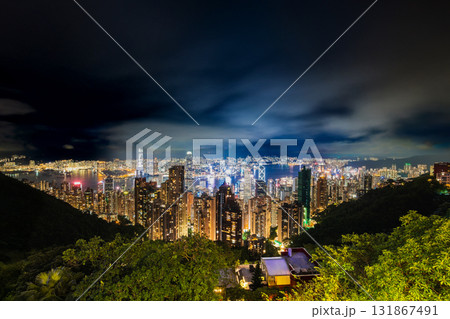 香港 100万ドルの夜景 ビクトリアピークから眺望 香港 100万ドルの夜景 ビクトリアピークから眺望 131867491