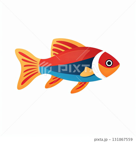Colorful Tropical Fish Illustration for Aquarium Enthusiasts and Children s Books. Isolated 131867559