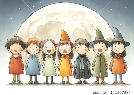 美優シリーズ：満月の前に並ぶ美人魔女美優と魔女友達 131867984