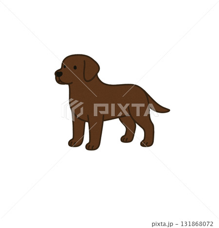 ラブラドールのカラーアイコン、犬、動物、イラスト、素材、背景なし、資料作り 131868072