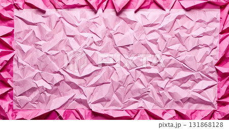 Pink background made of crumpled paper Pink background made of crumpled paper 131868128